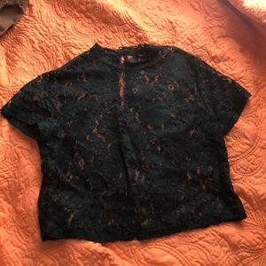 Lace dark green/ turquoise blouse